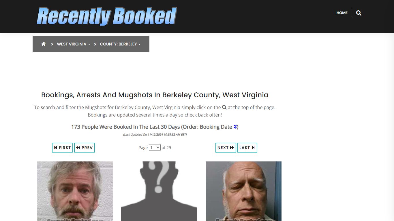 Bookings, Arrests and Mugshots in Berkeley County, West Virginia